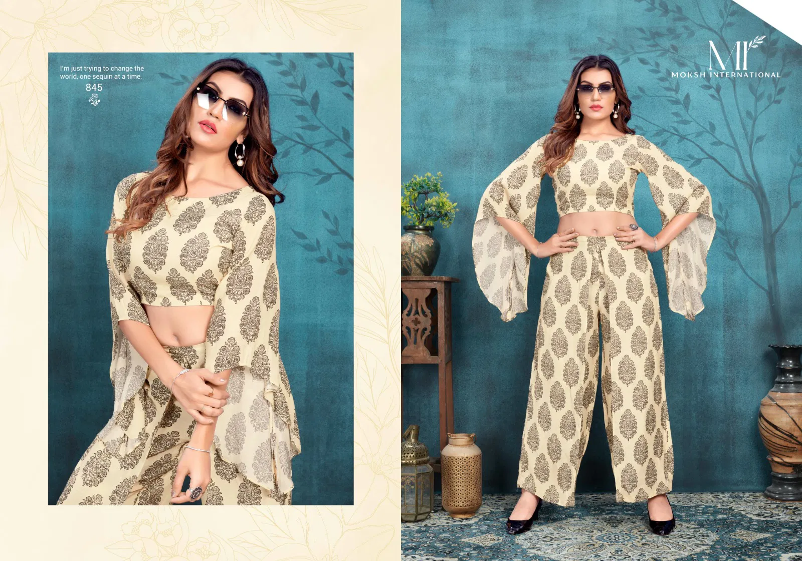 Rihana Vol 1 By Moksh Premium Viscose Maslin Cord Set Western Wholesale Online