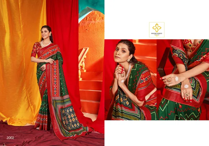 Abhushan Vol 2 By Shubh Shree Velvet Tusser Silk Sarees Exporters In India