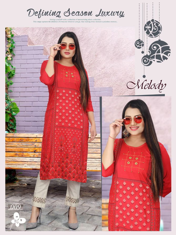 Akhand Jyot Melody Latest Ethnic Wear Rayon Designer Kurti Collection