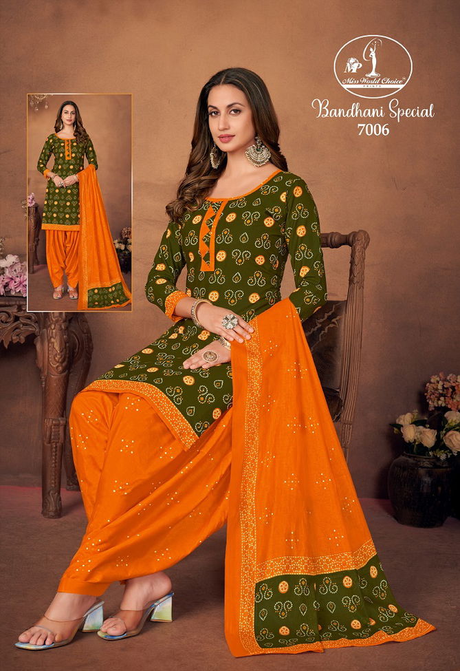 Bandhni Special Vol 7 By Miss World 7001 7010 Wholesale Dress Material In India
