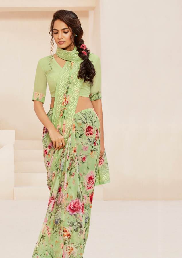 Shangrila Kamini Vol-14 Launch Latest Designer Daily Wear Georgette Saree With Kalakari Border 
