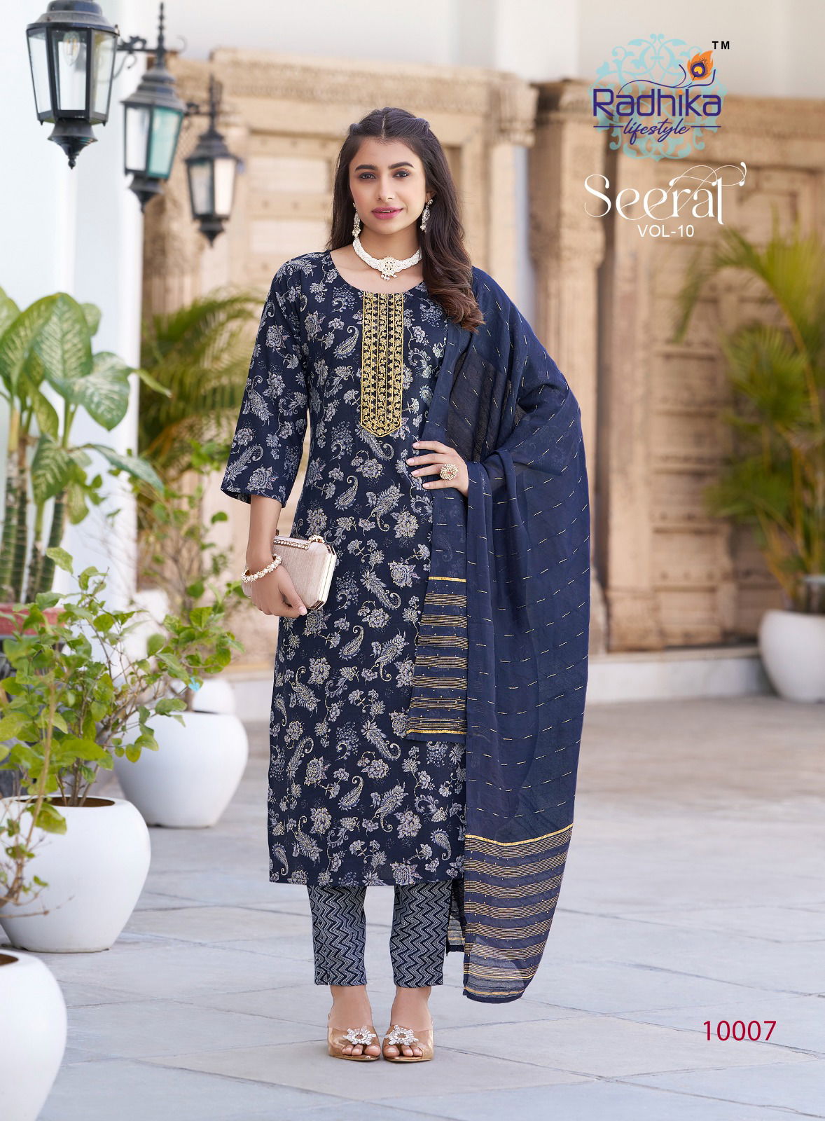 Seerat Vol 10 By Radhika Rayon Foil Printed Readymade Dress Suppliers In India