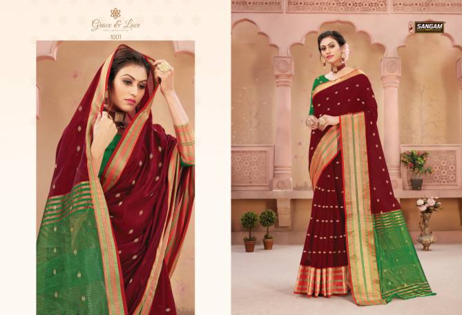 Sangam Ratnalekha Designer Festive Wear Handloom Silk Weaving Fancy Sarees Collection
