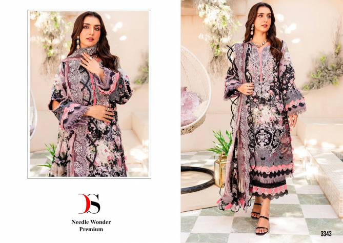 Niddle Wonder 3343 By Deepsy Embroidery Patch Cotton Pakistani Suits Wholesale Market In Surat