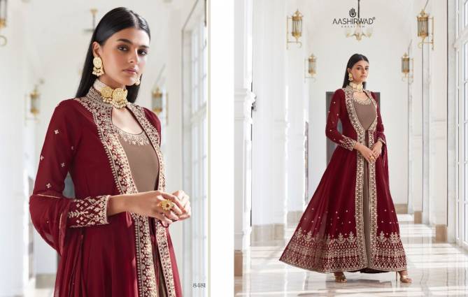 Aashirwad Panch Ratna 8480 Series Heavy Wedding Wear  Embroidery Salwar Kameez Collection
