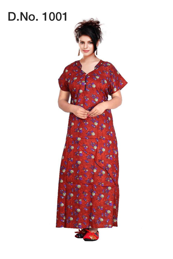 ft 1001 pure cotton latest fancy designer nighty collection 