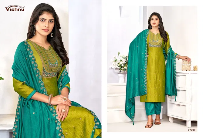 Sanwali By Vishnu Vichitra Silk Designer Dress Material Wholesale In India