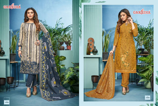 Ganesha Patiyala 24 Latest Designer Casual Regular Wear Printed Cotton Dress Material Collection
