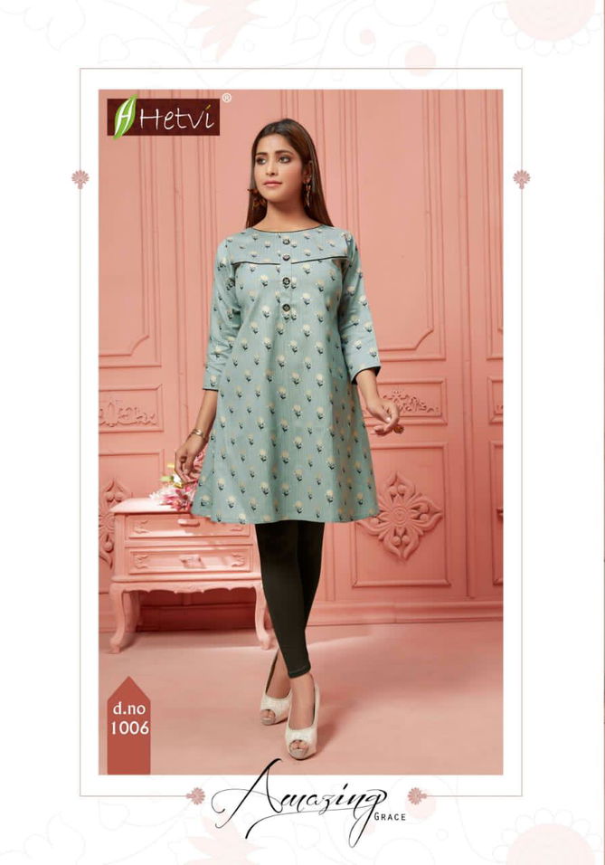 Hetvi Elan Latest Casual Wear Linen Printed Designer Kurtis Collection