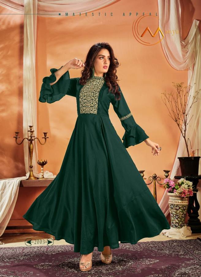 Manya Designer Party Wear Gown With Beautiful Neck And Sleeves Design 