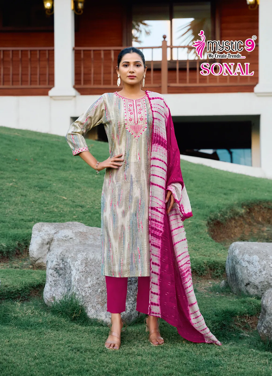 Sonal Vol 1 By Mystic 9 Roman Silk Kurti With Bottom Dupatta Wholesale Online