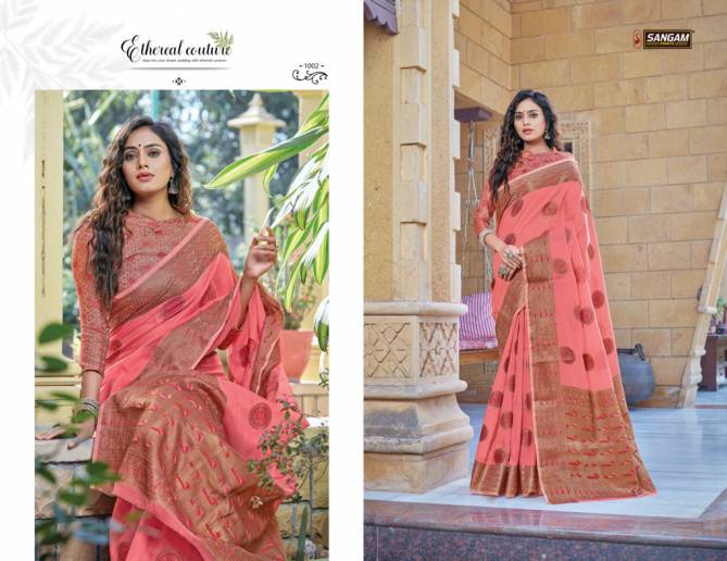 Sangam Gautami Latest Fancy Designer Festive Wear Cotton Handloom Sarees Collection
