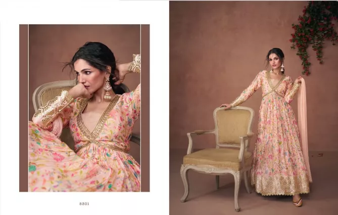 Sayuri Nooriat 5301 Organza Silk Anarkali Wedding Wear Readymade Suits Wholesale Price In Surat
