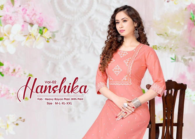 Beauty Queen Hanshika 2 Regular Wear Rayon Printed Kurti Collection