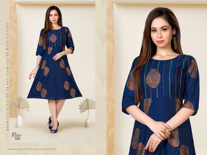 Beauty Queen Rider Ethnic Wear Silk Designer Kurti Collection