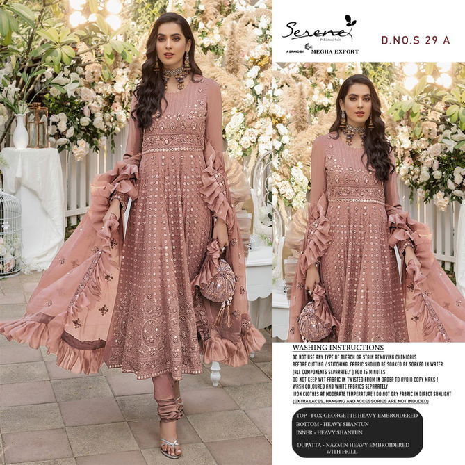 Serene Ethena S 29 Fancy Festive Wear Heavy Work Georgette Pakistani Salwar Kameez Collection