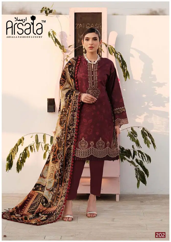 Amira Vol 2 By Arsala Pakistani Karachi Lawn Cotton Dress Material Exporters In India