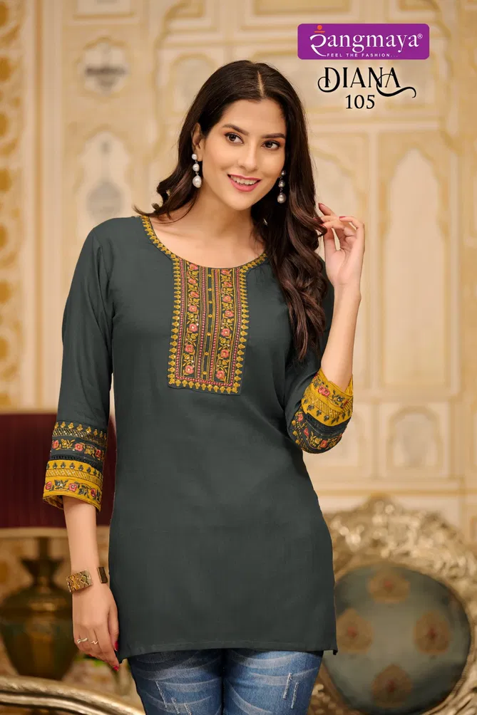 Diana By Rangmaya Rayon Tunic Ladies Top Wholesale Market In India