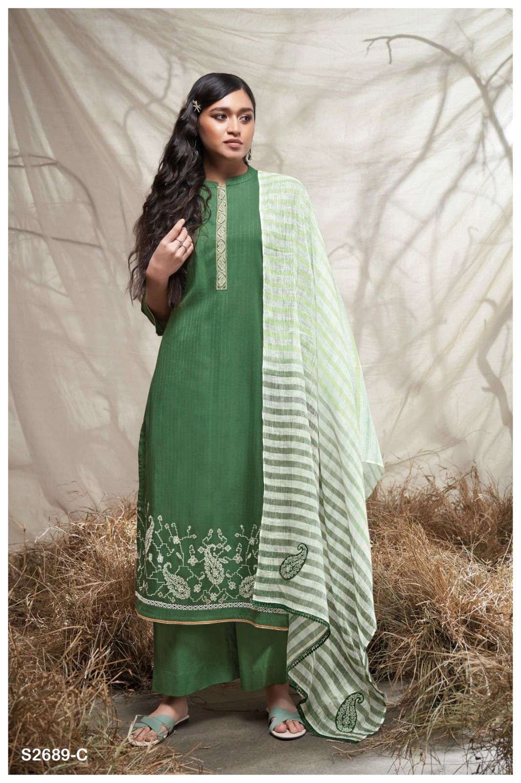 Leisha By Ganga Cotton Dobby Solid Designer Dress Material Orders In India