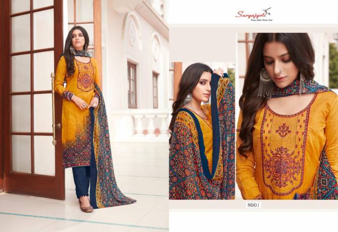 Suryajyoti Ziva 8 Latest Fancy Regular Wear Designer Satin Cotton Dress Material Collection
