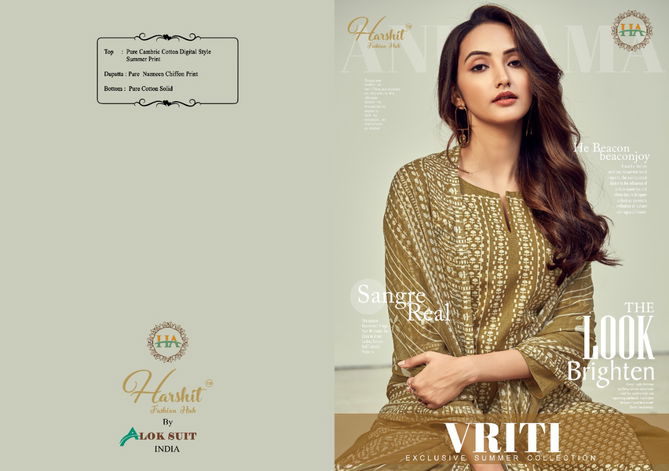 Harshit Vriti Latest Fancy Casual Wear Pure Cambric Cotton Digital Printed Designer Dress Material Collection
