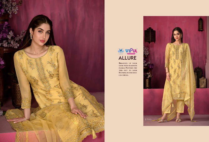 Allure By Vipul Organza Chiffon Salwar Kameez Wholesale Market In Surat