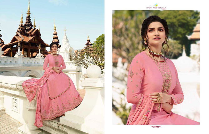 VINAY FASHION LIFE STYLE VOL-3 Designer Wedding Wear Fancy Embroidery  Muslin Satin Top With Printed Silk Georgetta With Embroidery Border Salwar Kameez Collection