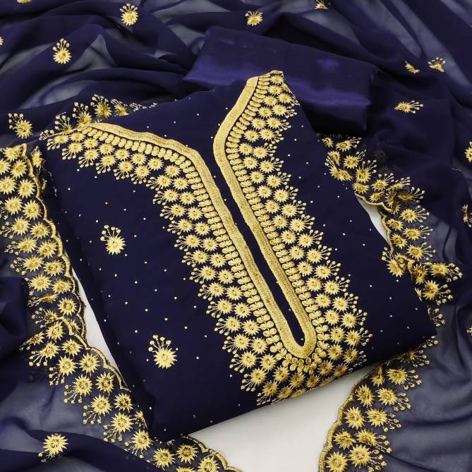 Fathima Designer Suits 1 New Festive Wear Georgette Dress Material
