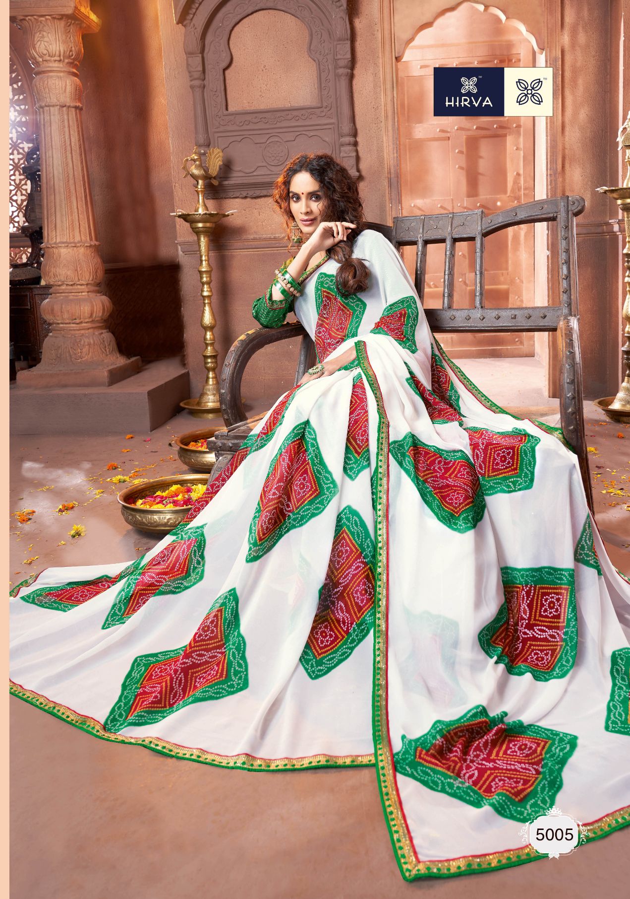 Hirva Latest Bandhani Style Designer Saree Collection 