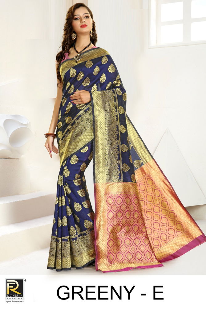 Ronisha Greeny Fancy Latest Designer Wedding Wear Silk Saree Collection