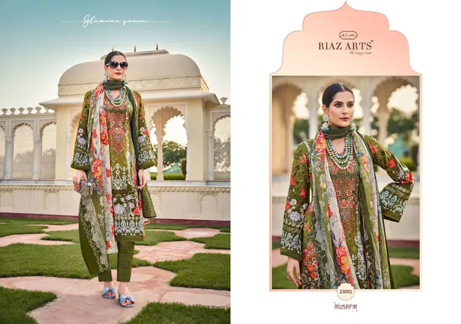 Musafir Vol 15 By Riaz Arts Lawn Digital Printed Dress Material Exporters In India