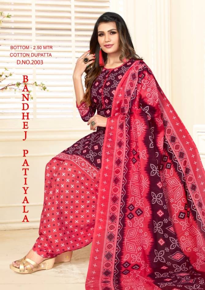 Bandhej Patiyala-2 Exclusive Bandhani Printed Cotton Daily Wear Dress Material Collection