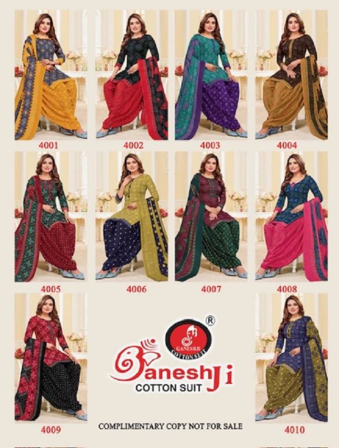 Bandhani Vol 4 By Ganeshji Patiyala Indo Cotton Dress Material Wholesale Clothing Distributors In India
