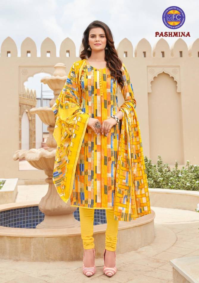 Mfc Pashmina 12 Pure Cotton Regular Casual Wear Printed Dress Material Collection
