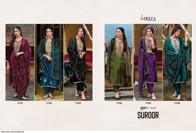 Suroor By Ibiza Velvet Embroidered Salwar Kameez Exporters In India