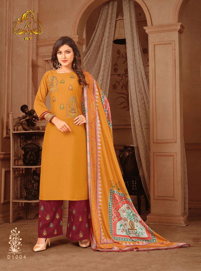 Surili Rijiya Latest Chinon Slub With Full Inner Casual Wear Readymade Plazzo Suit Collection