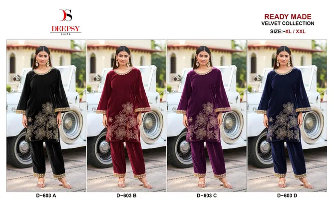 D 603 A To D By Deepsy Velvet Top With Bottom Wholesale Shop In Surat