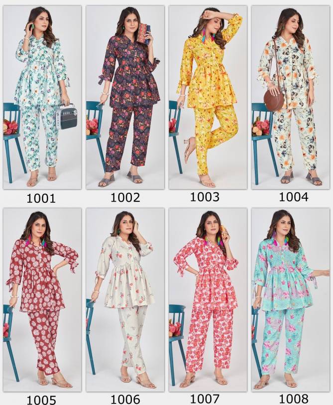 Blue Hills Vacation Special Soft Poly Linen Print Co-ord Set Wholesale Suppliers In Mumbai
