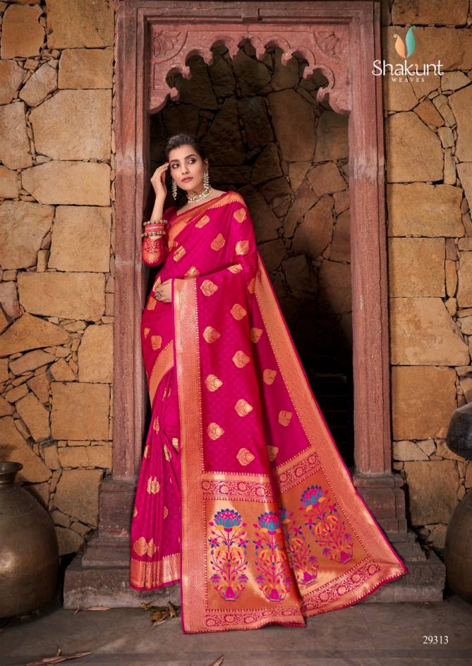 SHAKUNT RONIKA Latest fancy festive Wear Heavy ART Silk Paithani Pallu Designer saree Collection