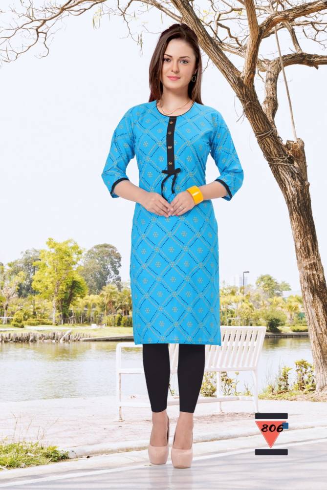 Trendy Bandhni Latest Fancy Designer casual Regular Wear Cotton Printed Kurtis Collection
