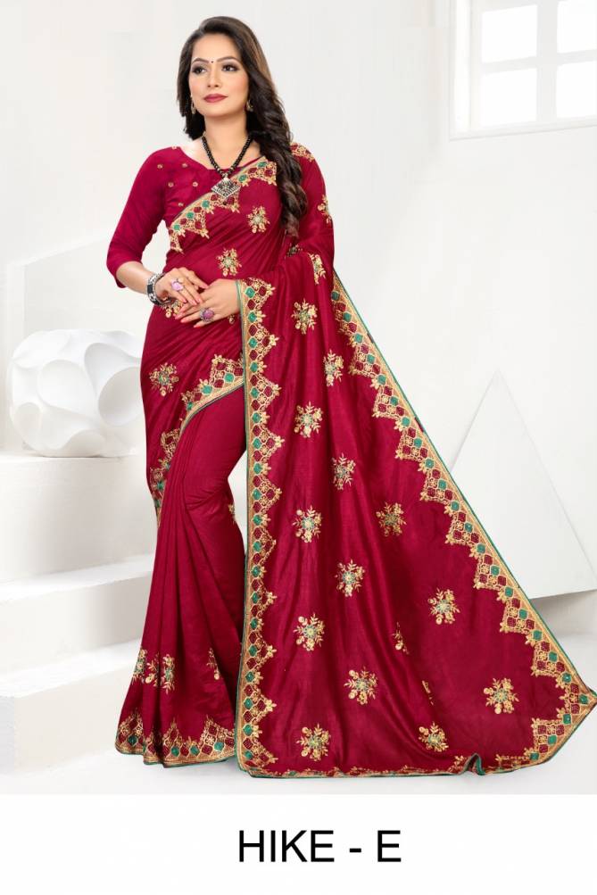 Ronisha Hike Latest Fancy Designer  Festive Wear vichitra Embroidery Work silk Designer Saree Collection
