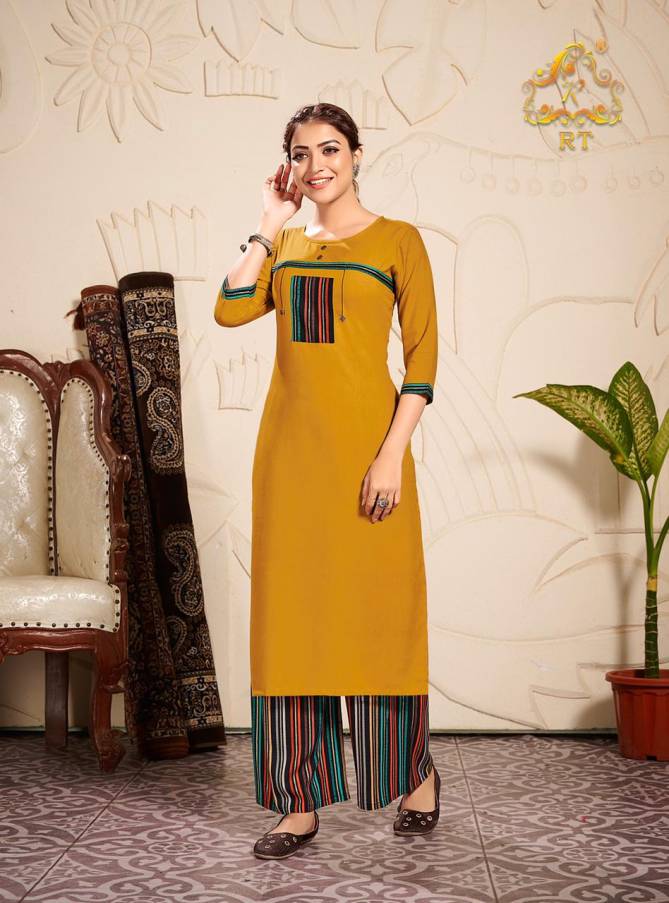 RT PALZZO QUEEN VOL-10 Latest fancy festive Wear Rayon Printed Heavy Kurti With plazzo Collection 