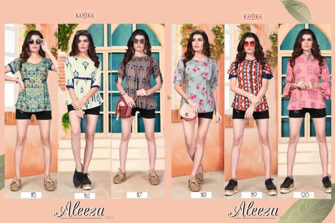 Aleeza Vol-3 Designer Party Wear Reyon Printed Top Collection
