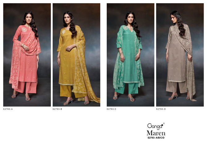 Maren 2763 By Ganga Designer Cotton Dress Material Orders In India