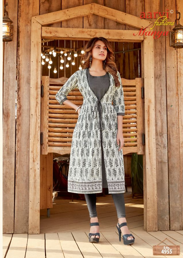 Aarvi Manya 24 Latest Fancy Designer Ethnic Wear Luxury Pure Rayon Cotton Kurtis Collection
