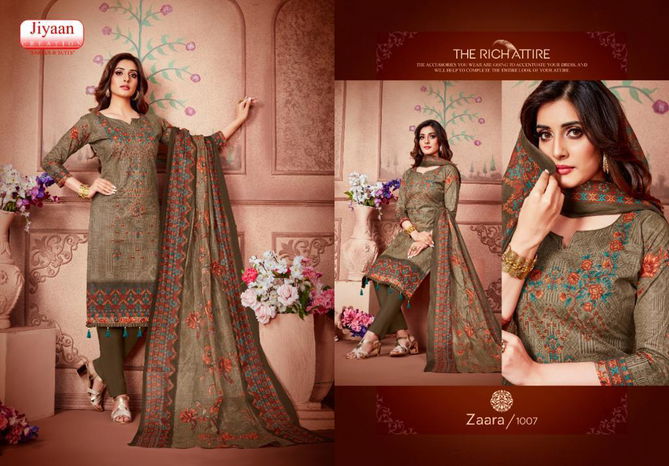 Jiyaan Zaara Fancy Designer Fancy Regular Casual Wear Printed Cotton Salwar Suit Collection
