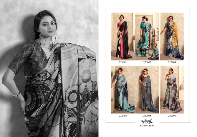 Jasmine By Rajpath Printed Satin Crape Casual Wear Saree Manufactures