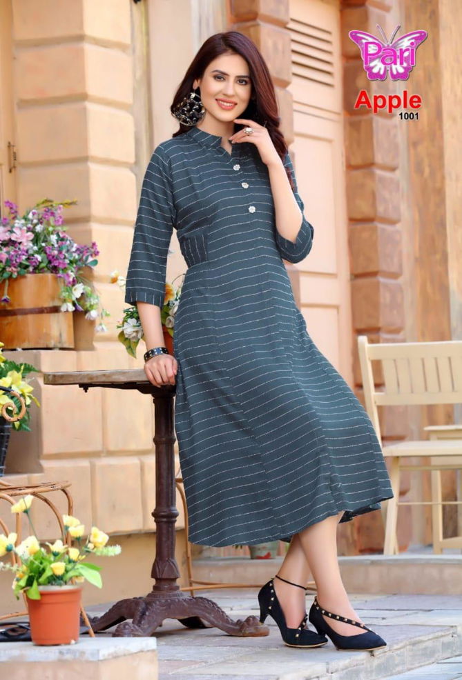 Pari Apple fancy Latest Regular Wear Lining Designer Rayon Kurtis Collection