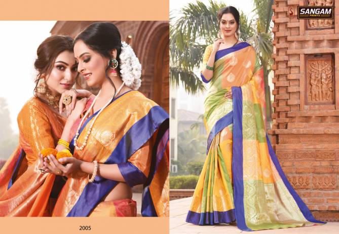 Sangam Kangana Latest Fancy Designer Silk Saree Festive Wear Saree Collection
