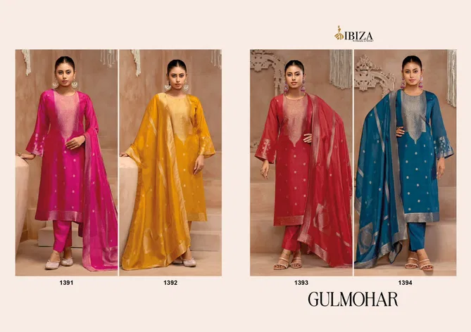 Gulmohar By Ibiza Banglory Silk Jacquard Salwar Kameez Surat Wholesale Market